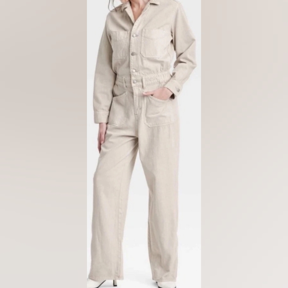 Universal Thread Beige Long Sleeve Beltloops@ Wai… - image 2